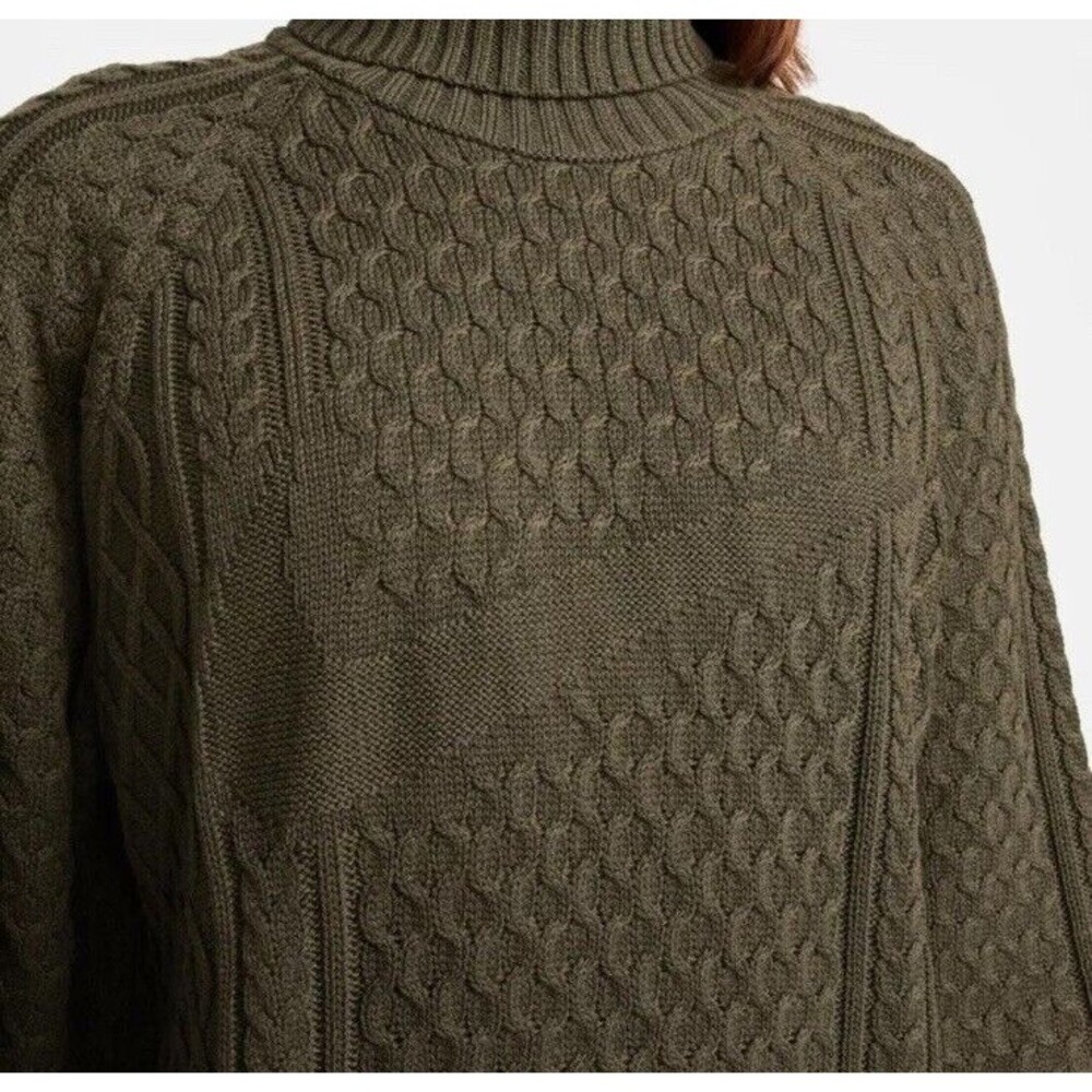 Nike Life Men’s Cable Knit Turtleneck Sweater Wool Blend Green FB7770-325 Sz Med - Picture 4 of 10